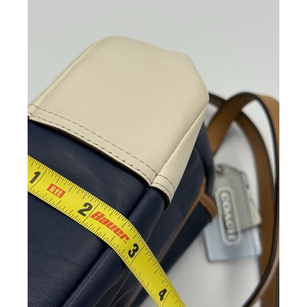 COACH Hadley Leather Field Crossbody Bag Color Block Blue Tan Purse F29763 - Picture 11 of 14